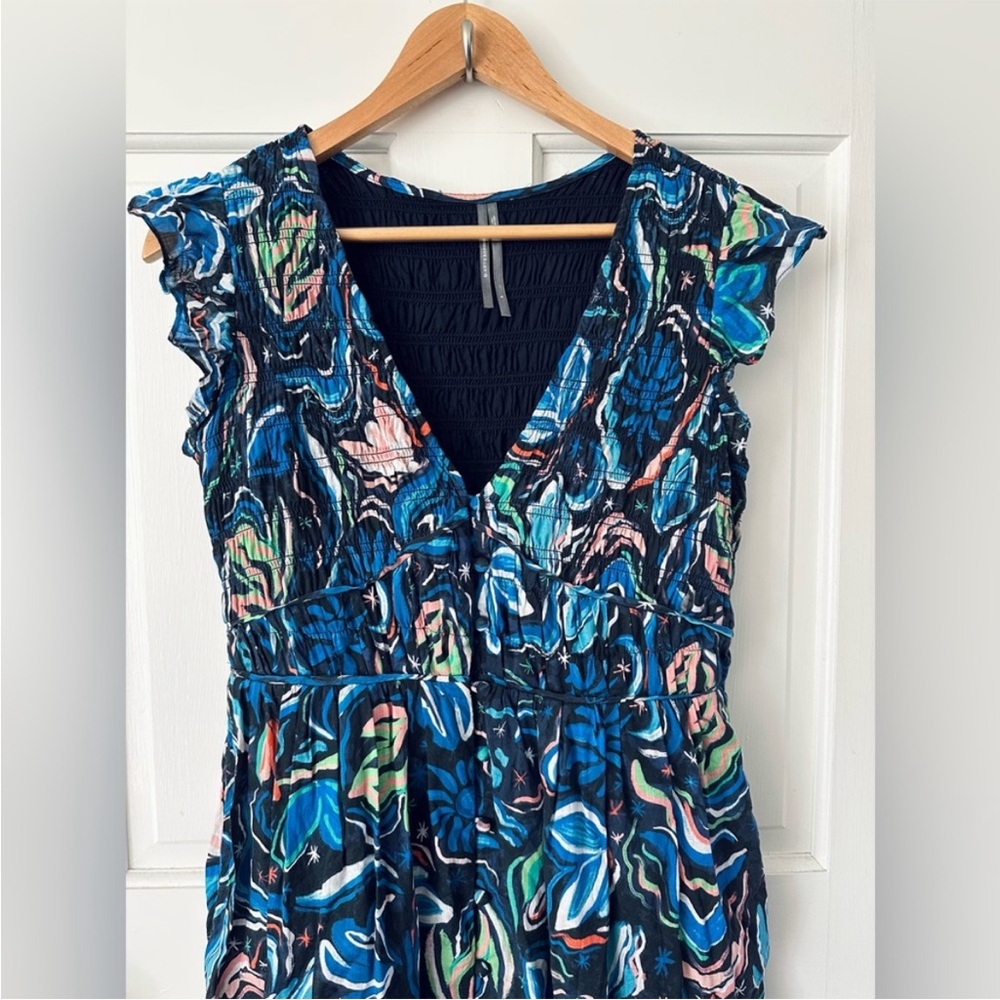 Anthropologie Blue Multicolor Midi Dress - Picture 14 of 16
